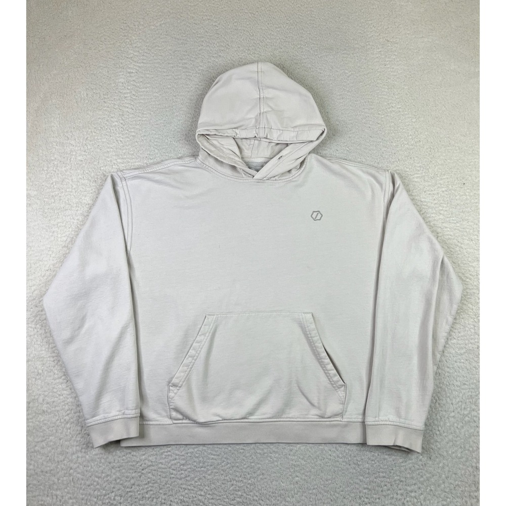 Standard Cloth Hoodie Mens Medium Beige Pullover Logo Sweatshirt OB1233119